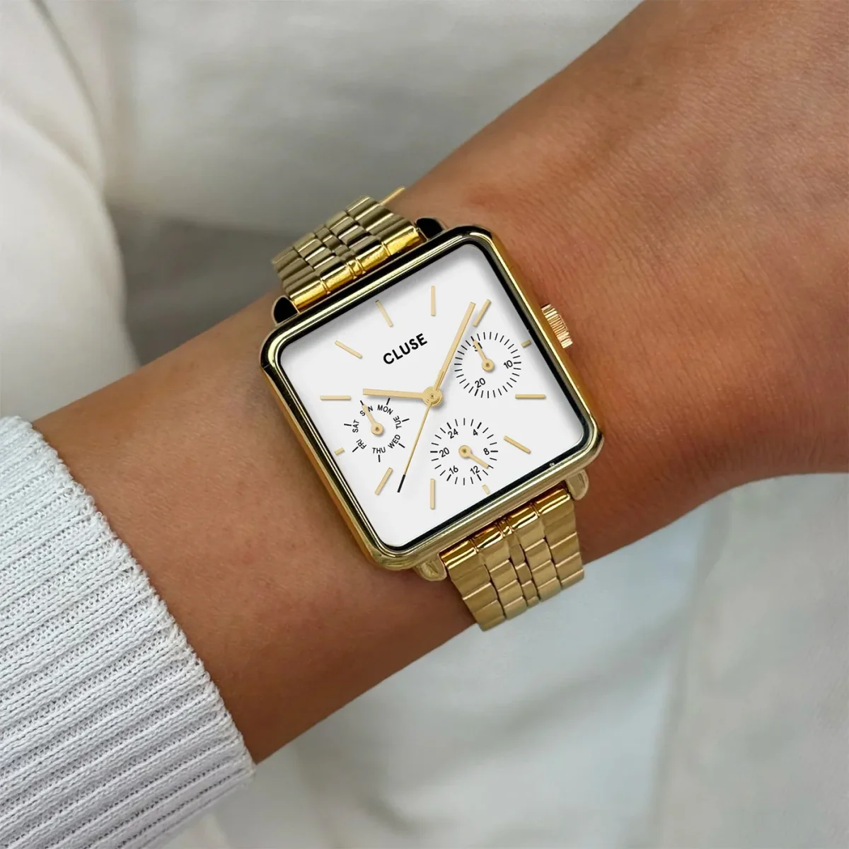 MONTRE CLUSE LA TETRAGONE MULTIFUNCTION WATCH STEEL, GOLD COLOUR – Image 3
