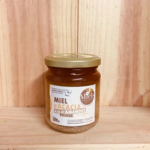 A Découvrir Les Bons Miels du Vexin et du Midi Miel d’Acacia à la Poudre d’Amandes Pot 250 gr