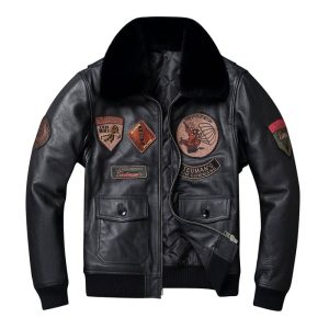 Blouson bombardier noir (cuir)