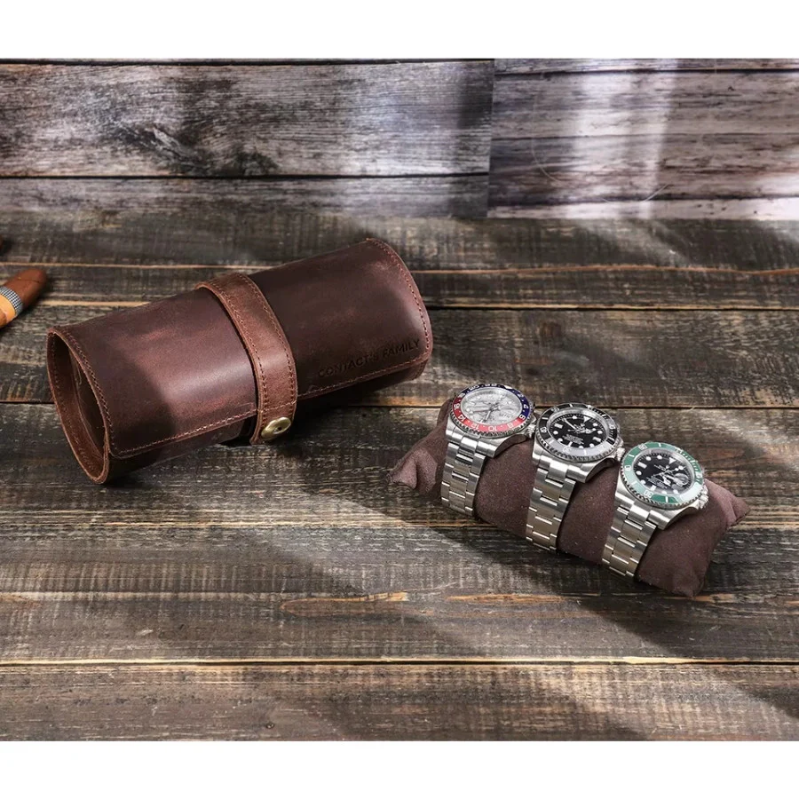 Boîte à Montres de Voyage en Cuir – 3 Montres – Image 4