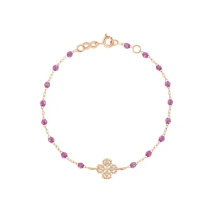 BRACELET GIGI CLOZEAU OR ROSE LUCKY TREFLE DIAMANT